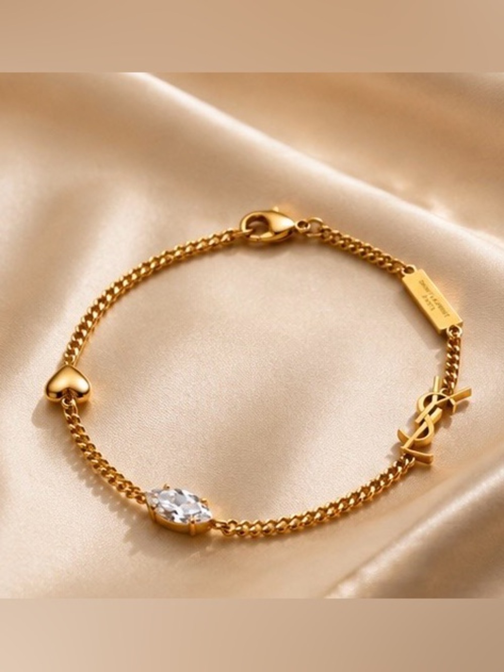 Luxury Inspired Gold Initial Chain Bracelet | Minimalist Paris Style Jewelry